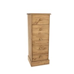 Hereford Wooden Solid Pine Slim Chest of Drawers Tallboy
