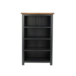 Colonial Dark Blue Grey Bookcase with Wooden Top