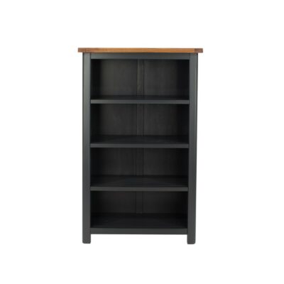 Colonial Dark Blue Grey Bookcase with Wooden Top