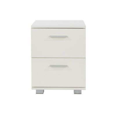 Arctic Gloss White Bedside Table with Drawers