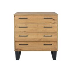Harlow Industrial Wooden Chest of Drawers with Metal Legs