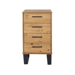 Harlow Slim Industrial Wooden Chest of Drawers with Metal Legs