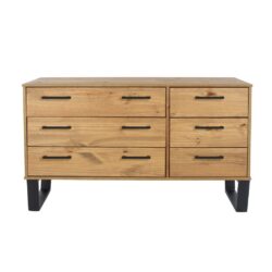 Harlow Large Industrial Wooden Chest of Drawers or Sideboard with Metal Legs