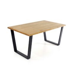 Harlow Industrial Wooden Coffee Table with Black Metal Legs