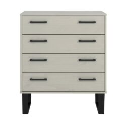 Harlow Industrial Wooden Grey Chest of Drawers with Metal Legs