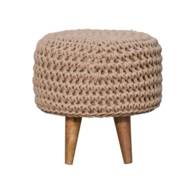 Knit ottoman with deals legs