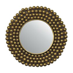 Decorative Round Gold Mirror with Ball Design