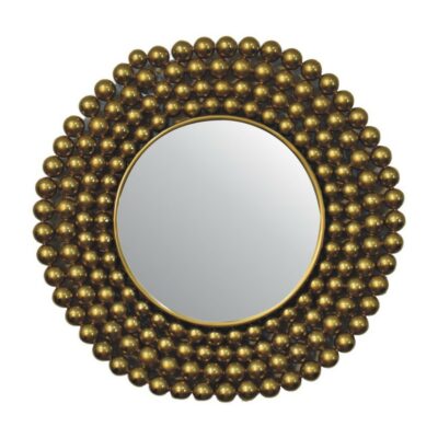 Decorative Round Gold Mirror with Ball Design