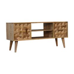 Kiya Modern Wooden TV Cabinet with Knit Design