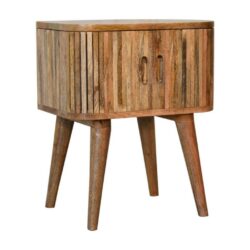 Mohana Modern Wooden Bedside Cabinet Lamp Table with Sliding Doors