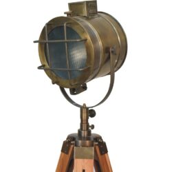 Vintage Brass Spotlight Tripod Floor Lamp