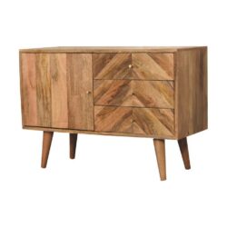 Madina Modern Wooden Sideboard with Drawers & Parquet Wood Design