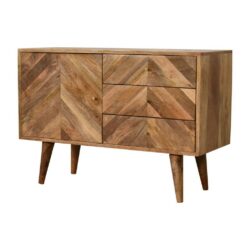 Madina Modern Wooden Sideboard with Parquet Wood Design