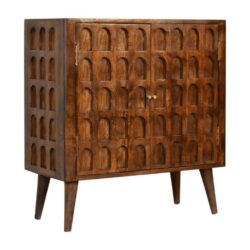 Ambara Carved Chestnut Wooden Cabinet Sideboard