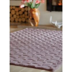 Barlogan Basket Weave Lilac Rug in Pure Wool - Choice of Sizes
