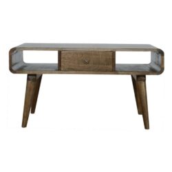 Charles Modern Wooden Coffee Table with Drawers & Grey Wash