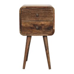 Charles Small Wooden Bedside Table with Drawers & Grey Wash