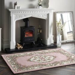 Chester Patterned Traditional Pink Rug - Choice of Sizes