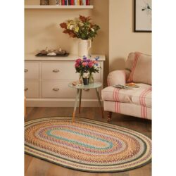 Colourful Oval Jute Rug - Choice of Sizes