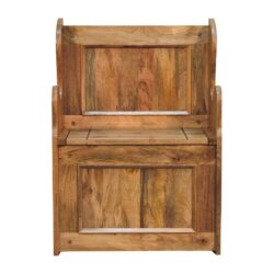 Cosgrove Small Vintage Pew Wooden Hall Bench with Storage & Oak Finish