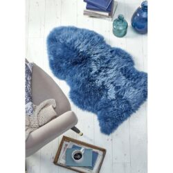 Gracie Genuine Dark Blue Sheepskin Rug - Choice of Sizes