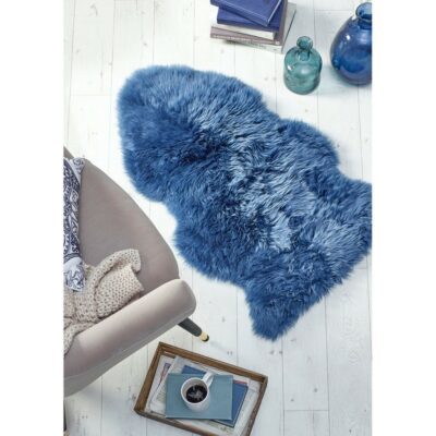 Gracie Genuine Dark Blue Sheepskin Rug - Choice of Sizes