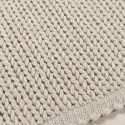 Harin Pure Wool Cream Cable Knit Rug - Choice of Sizes