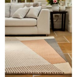 Lagan Modern Abstract Beige and Brown Rug - Choice of Sizes