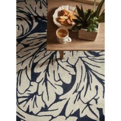 Leopold Vintage Floral Cream and Navy Rug - Choice of Sizes