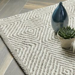 Polina Modern Beige Rug with Diamond Pattern - Choice of Sizes
