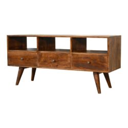 Modern Chestnut Wooden TV Cabinet with Drawers