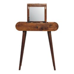 Modern Small Chestnut Wooden Dressing Table with Mirror