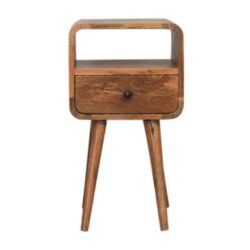 Noah Petite Wooden Bedside Table with Drawer & Oak Finish
