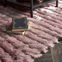 OHI Carlock Soft Pink Fluffy Rug - Choice of Sizes