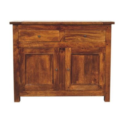Rustic Wooden Chestnut Sideboard with Drawers