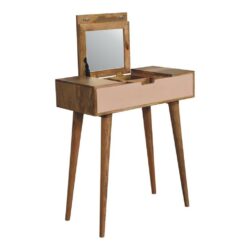 Shades Small Modern Wooden Pink Dressing Table with Mirror