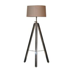 Silver Tripod Floor Lamp with Neutral Shade