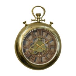 Vintage Brass Pocket Watch Wall Clock