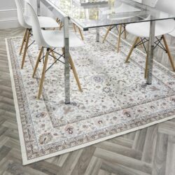 Colchester Patterned Washable Cream Rug - Choice of Sizes