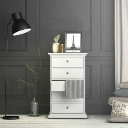 Palmerston Tall White Chest of Drawers Tallboy_5