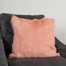Square Luxury Goatskin Fur Cushion - Ivory, Grey, Pink, Green or Brown