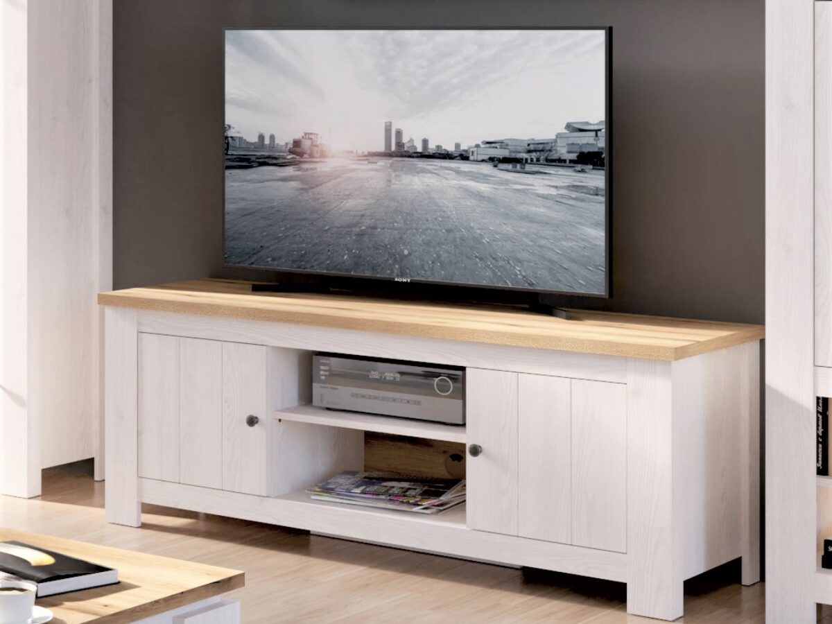 White shaker deals tv stand