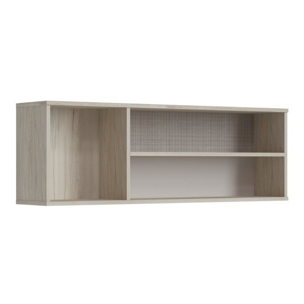 Cora Rustic Light Wooden Box Shelf Unit with Grey Accent