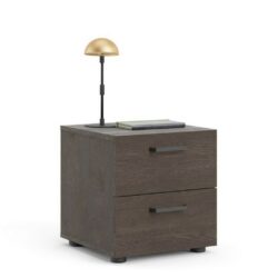 Deacon Modern Dark Wooden Bedside Table with Drawers