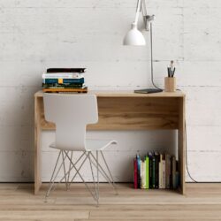 Fulton Modern Large Wooden Desk in Rustic Oak Wood Effect