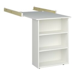Isla Modern White Kids Pull Out Desk with Shelving