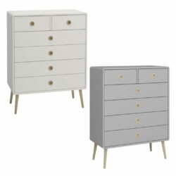 Liam Modern Large Chest of Drawers - Light Grey or Off White