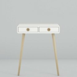 Liam Modern Small White Console Table with Drawers