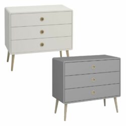 Liam Wide Modern Chest of Drawers - Light Grey or Off White