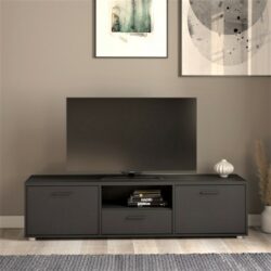 Manhattan Modern Large Black TV Cabinet with Drawers - Choice of Sizes